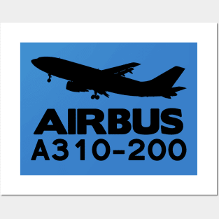 Airbus A310-200 Silhouette Print (Black) Posters and Art